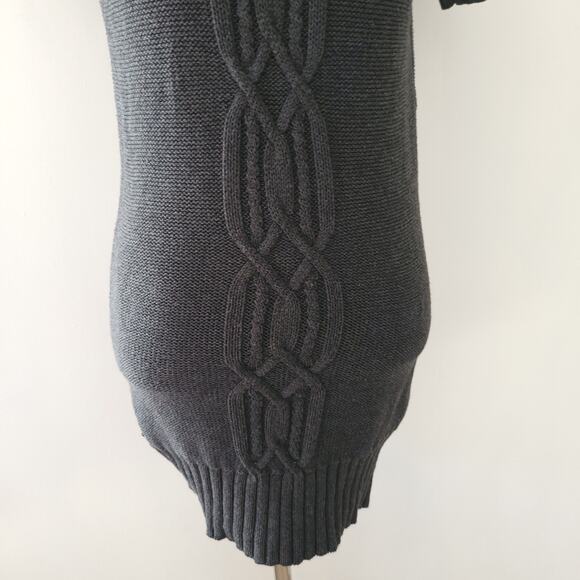Athleta Tisbury Tunic Sweater Cable Knit Cozy Cashmere Gray Cowl Neck Women XS - Picture 5 of 14